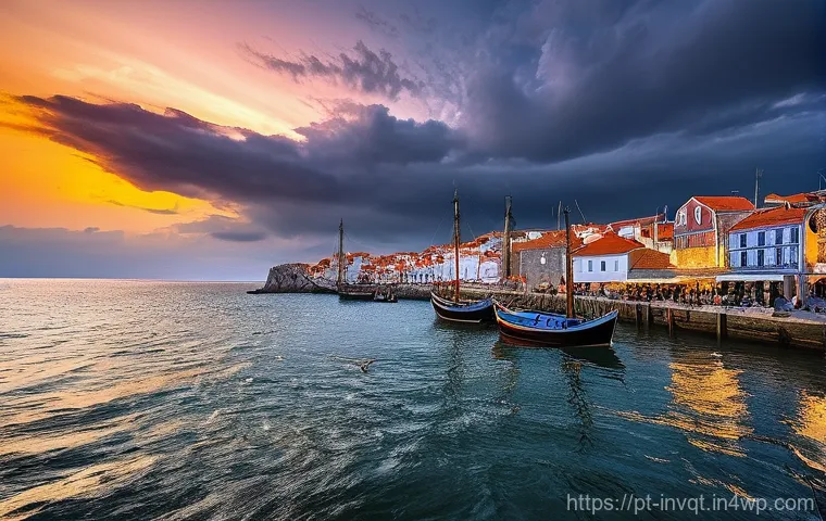 투자자의 심리와 리스크 성향 - **The Echo of the Herd in a Modern Portuguese Setting**
    Create an image depicting a modern, brig...